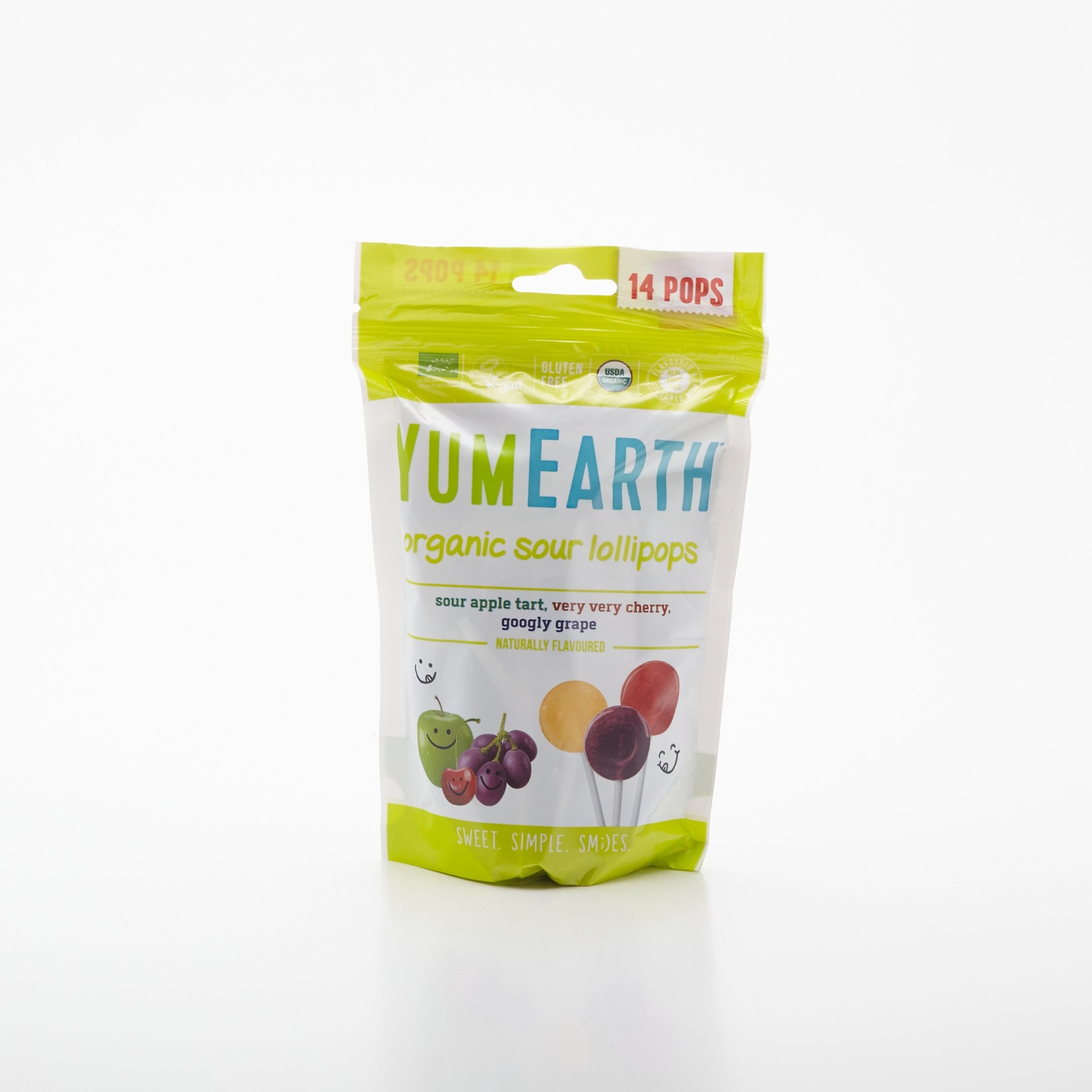BIO ovocné lízanky YumEarth kyslé 85g.