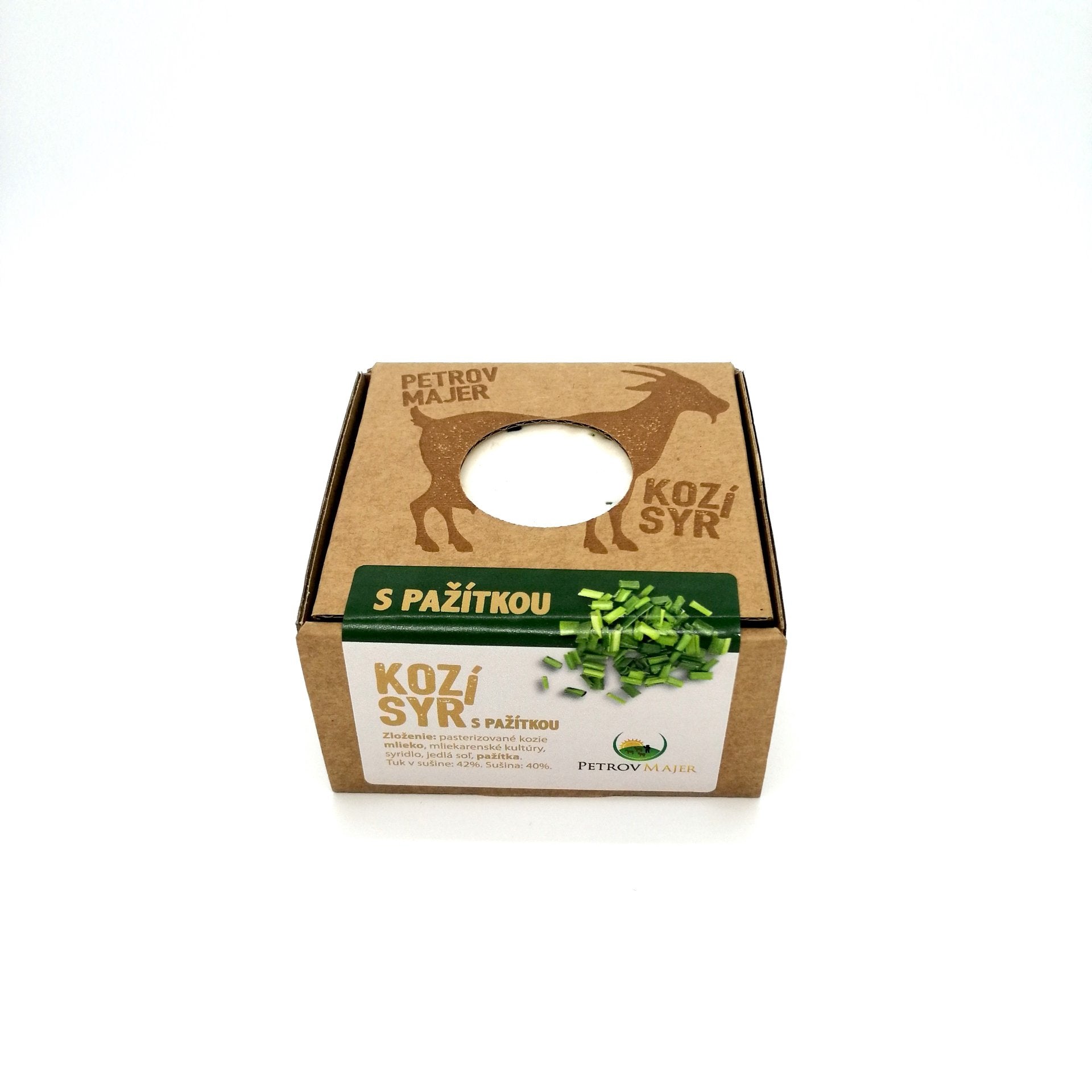 Čerstvý kozí syr s pažítkou 170 g.