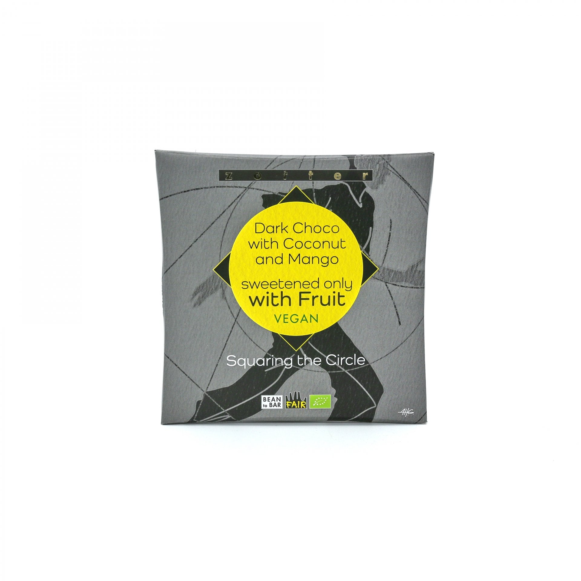 BIO čok. kokos&mango sladená ovocím 70g.