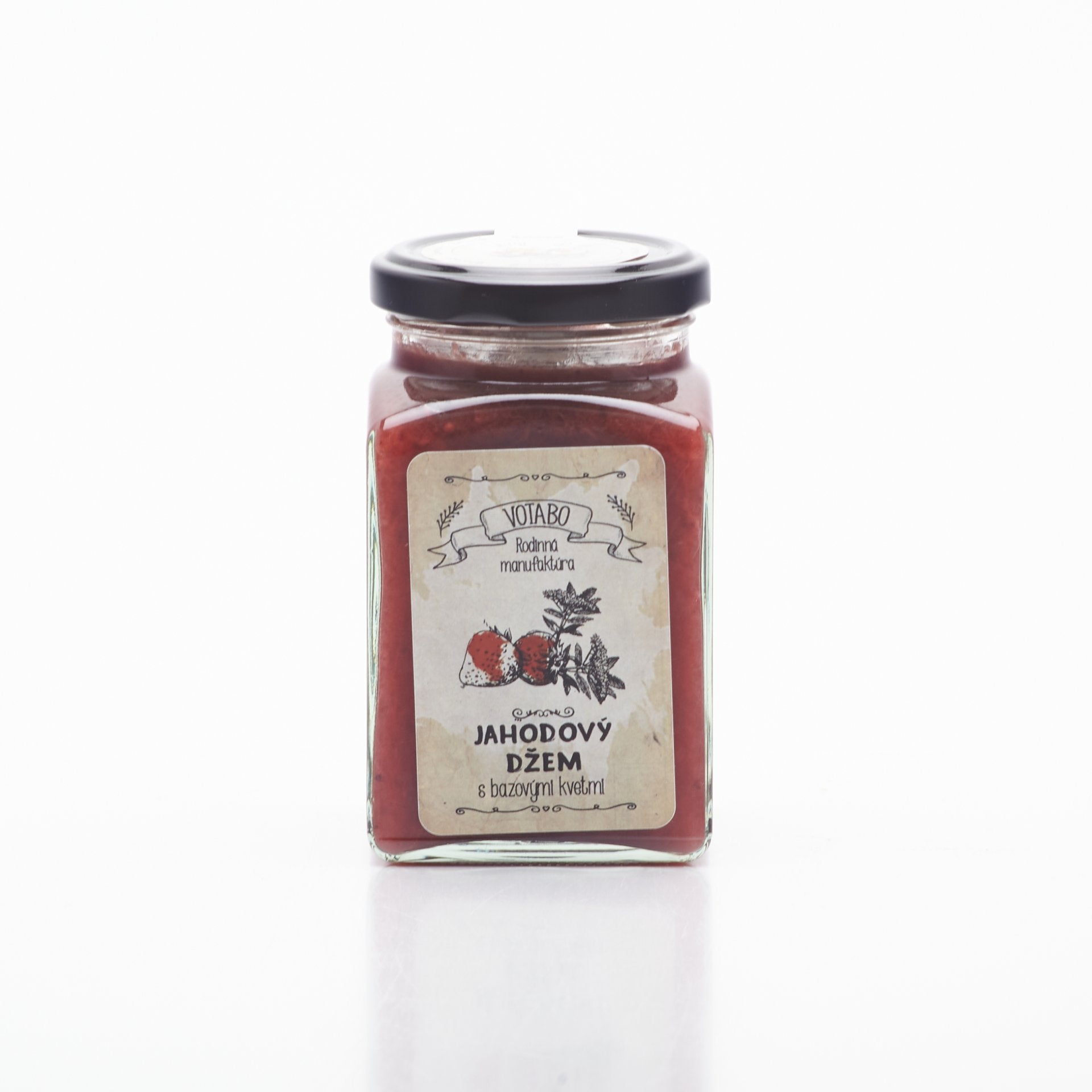 Jahodový džem s bazovými kvetmi 260ml.
