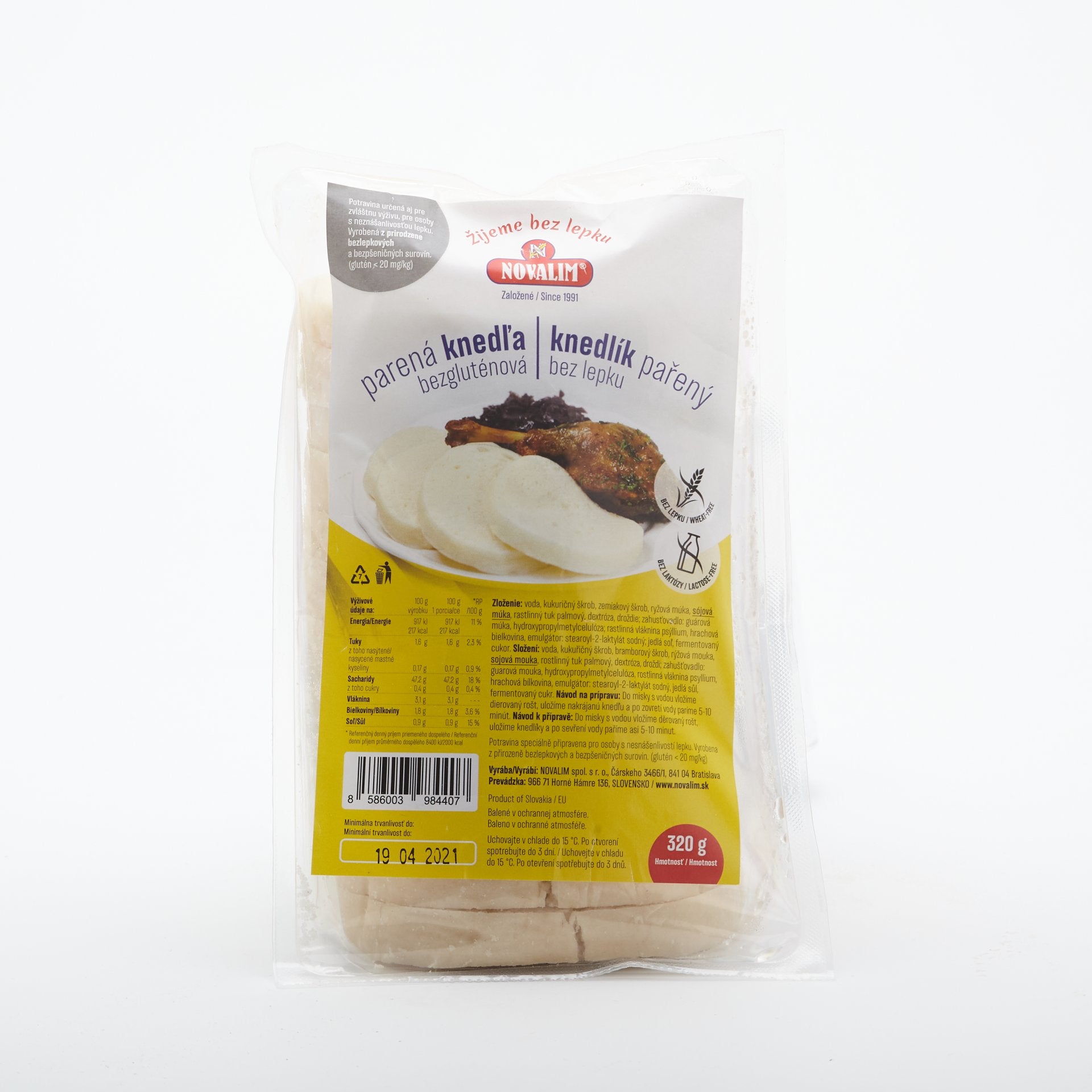 Knedľa bezgluténová parená 320g.