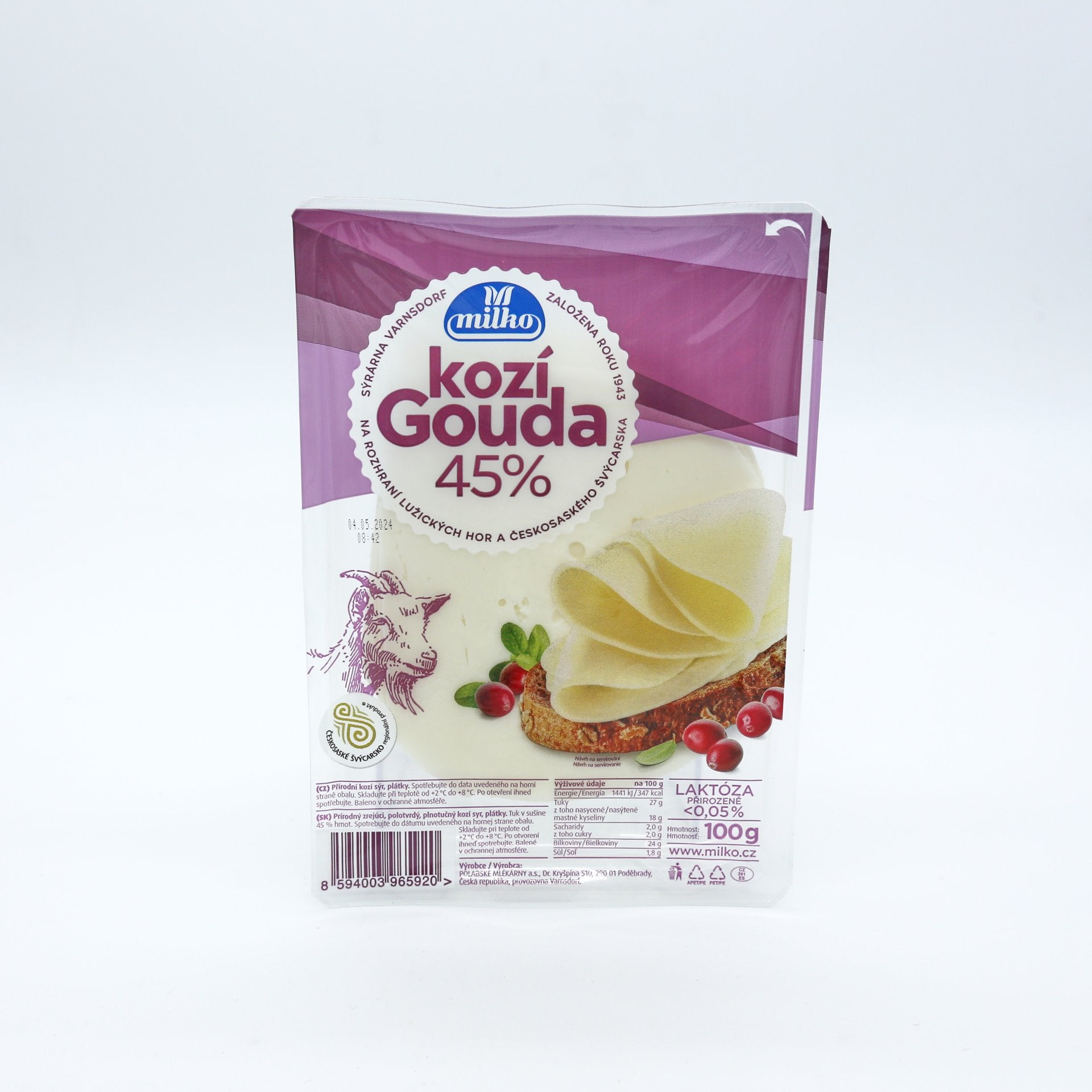 Kozia Gouda plátky 100g.
