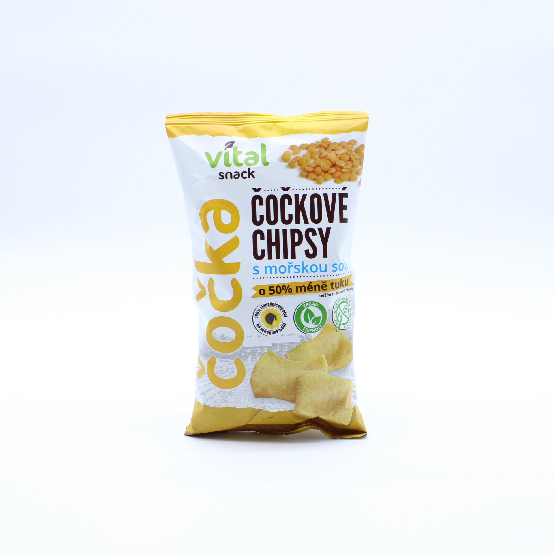 Lentil chips with sea salt 65g.