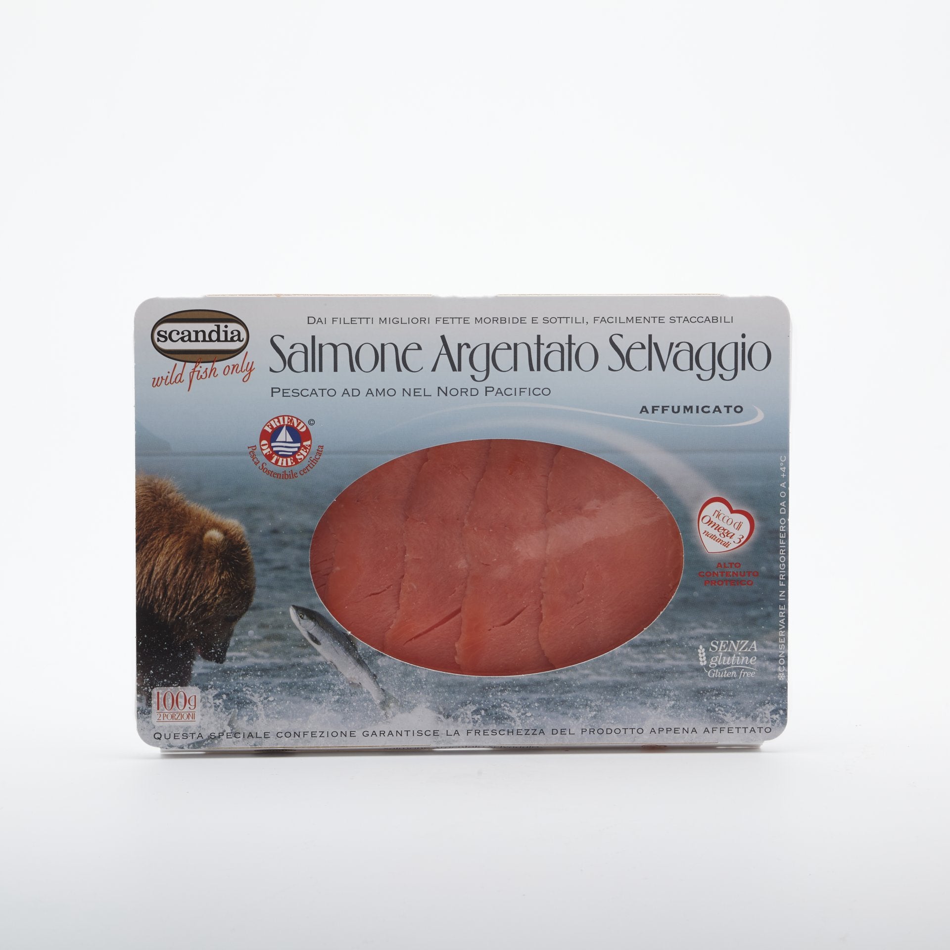 Údený losos strieborný divoký 100g.