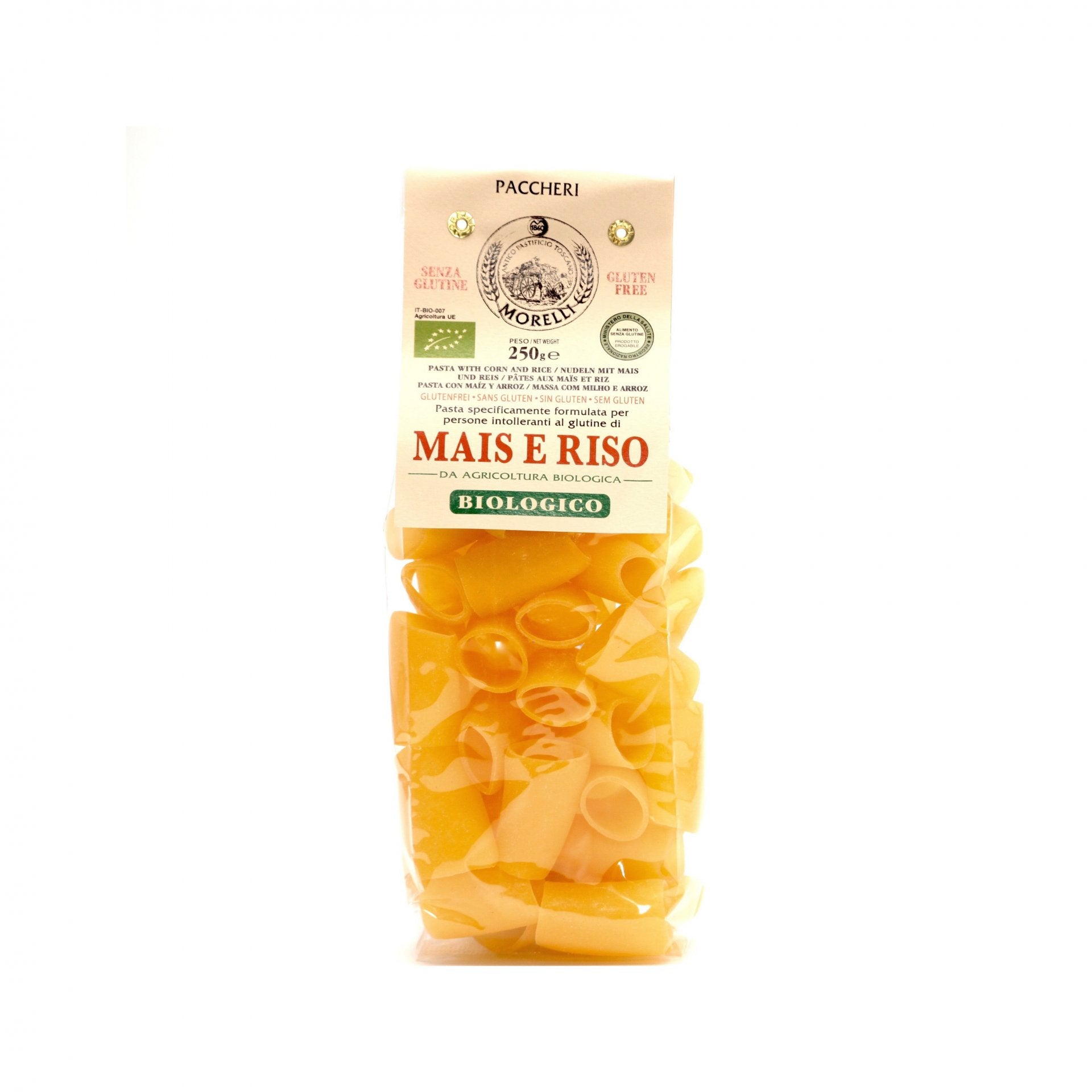 BIO Paccheri kukurica a ryža 250g.