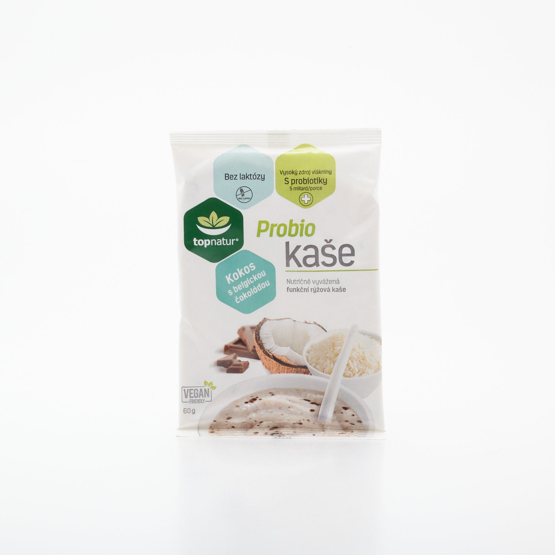 Probio kaša kokos a čokoláda 60g.