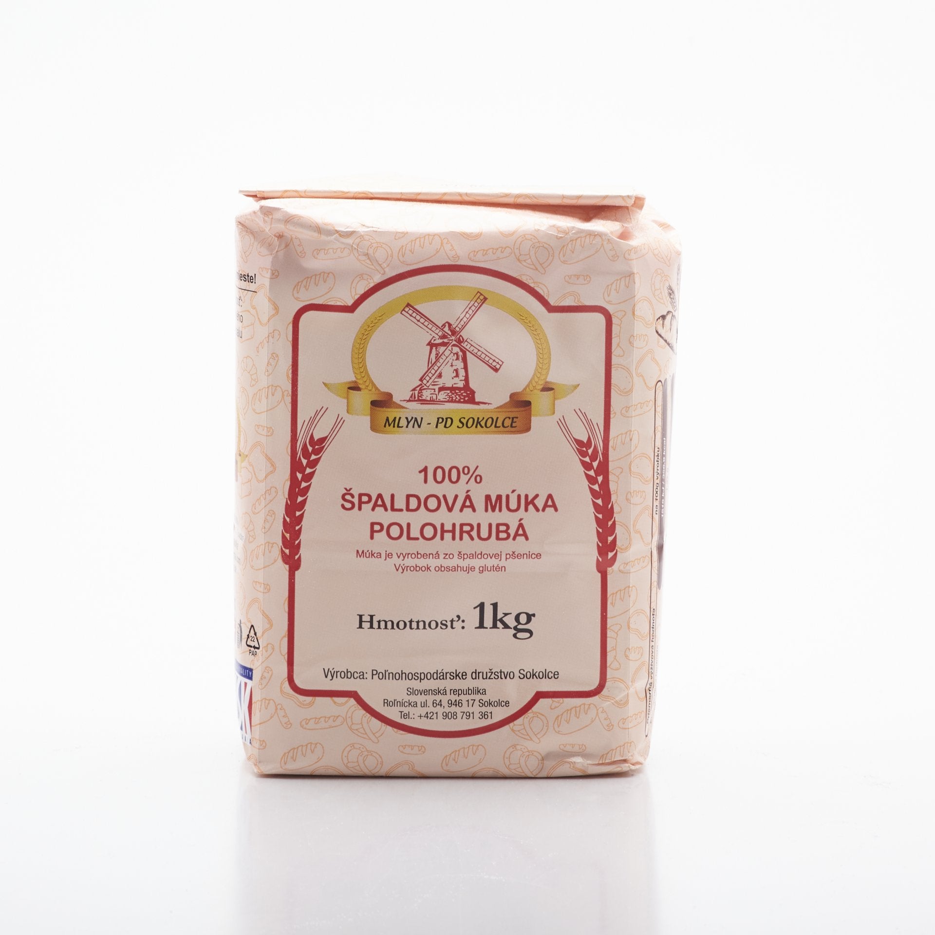 Špaldová múka polohrubá 1kg.